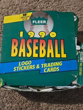 10th Anniversary Fleer 1990 Baseball Logo Stickers & Trading Cards 24 Packs